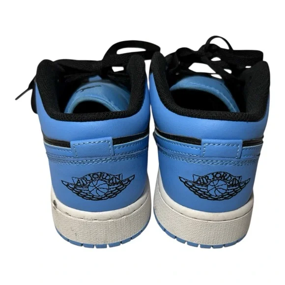Air Jordan 1 Low University Blue Black Youth 7Y Sneakers Streetwear - Picture 3 of 6